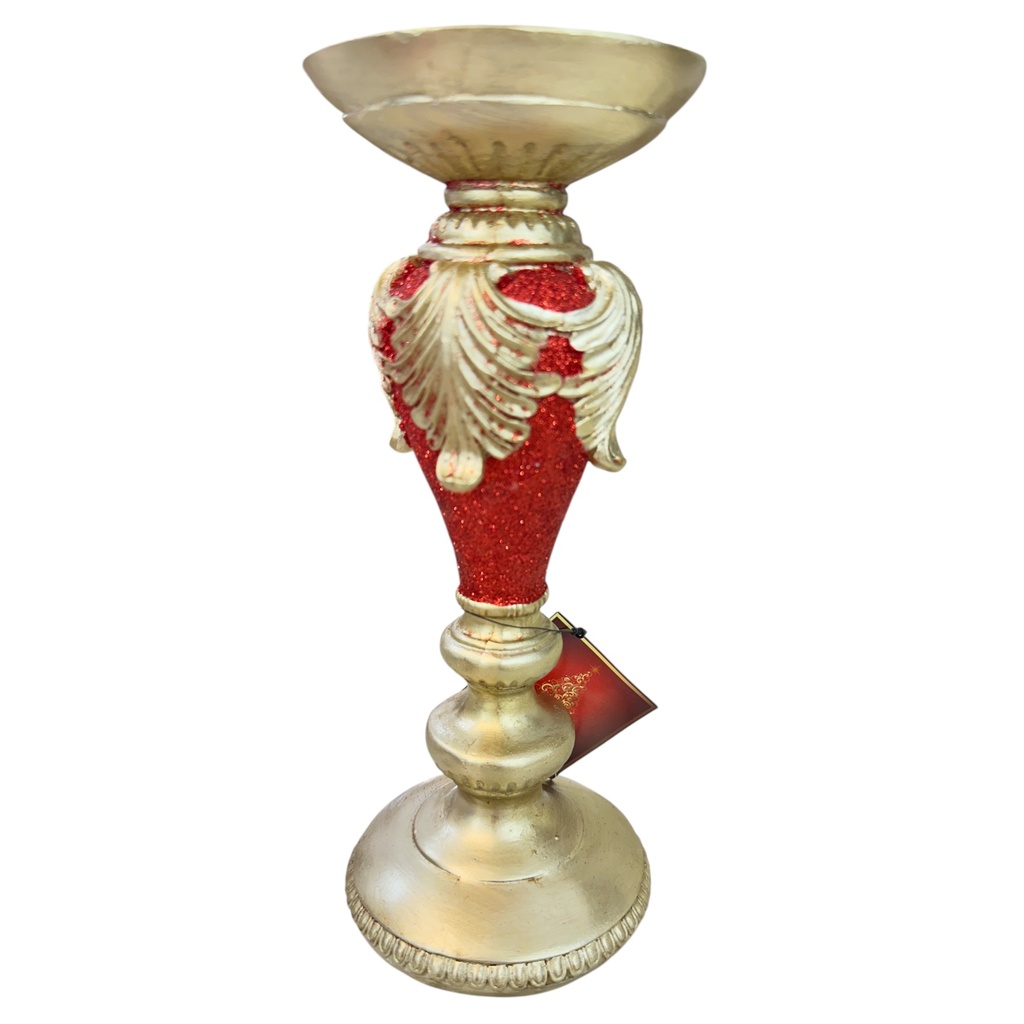 CANDELABRO ROJO/DORADO 24.8CM