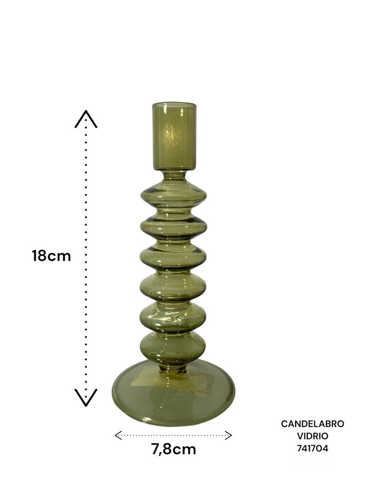 CANDELABRO VIDRIO ES23349 7.8X18CM