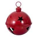 Cascabel navideño metálico rojo, 26x20cm Ø20CM