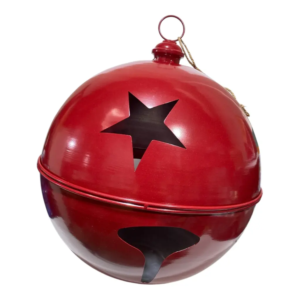 CASCABEL NAVIDEÑO 40CM METALICO ROJO GRANDE 40X50CM