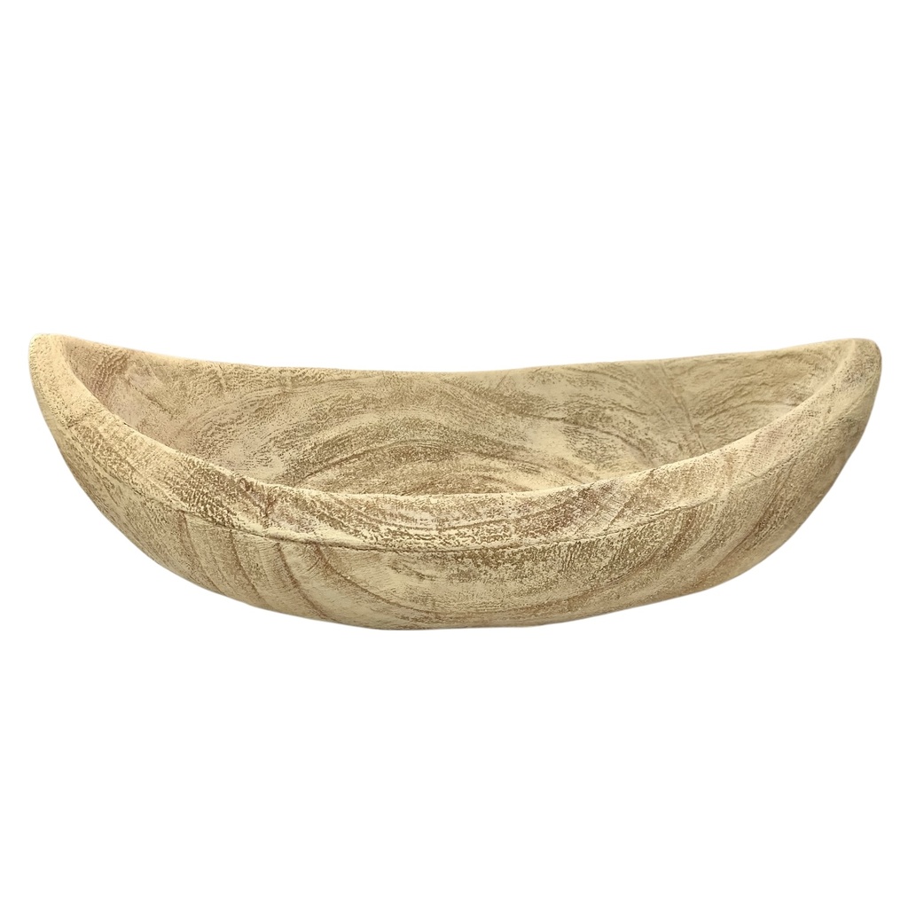 CENTRO DE MESA CANOA RÚSTICO POLIRESINA REF: TGSM02 34X16X10CM