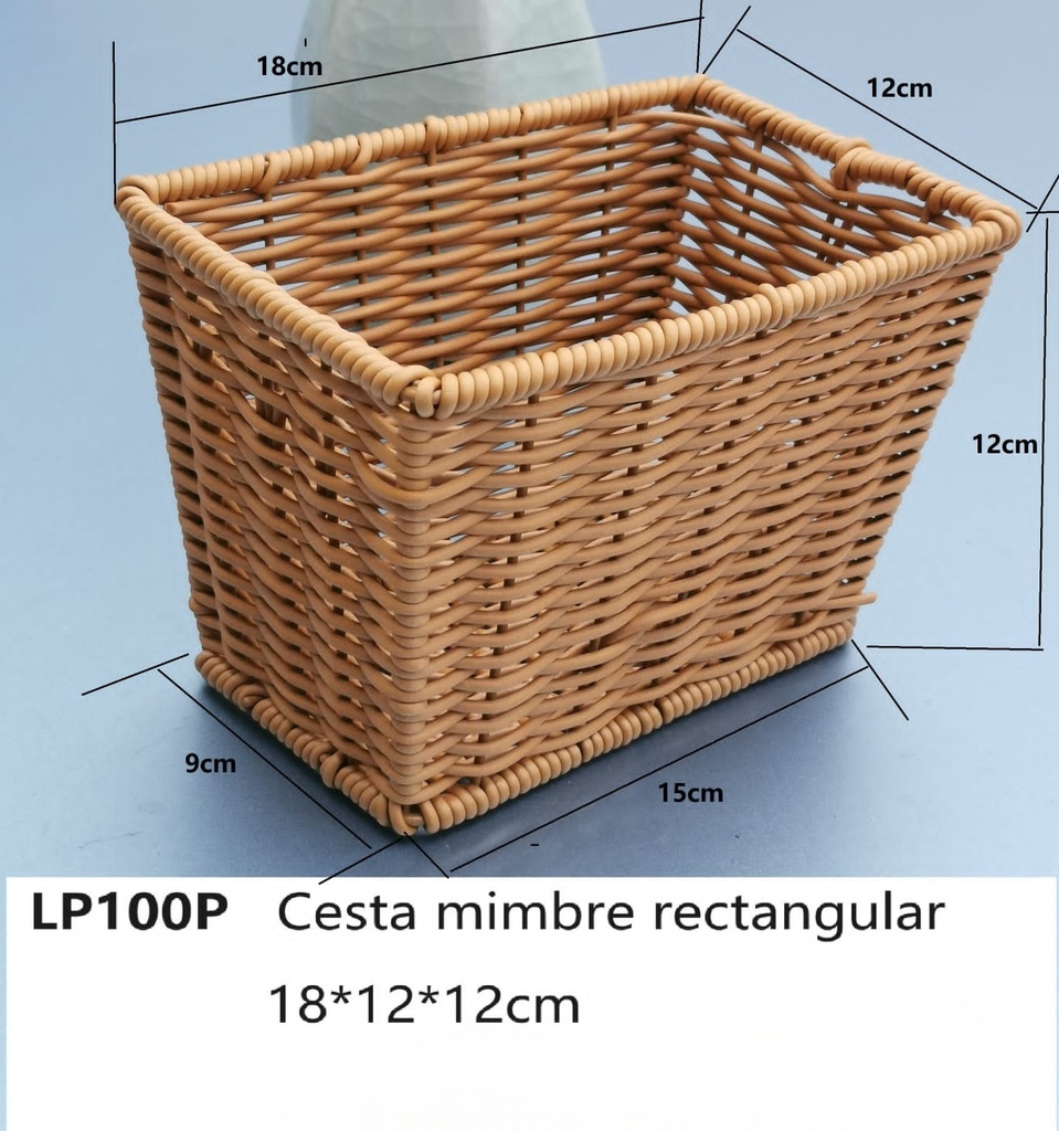 CESTA MIMBRE RECTANGULAR 18X12X12CM