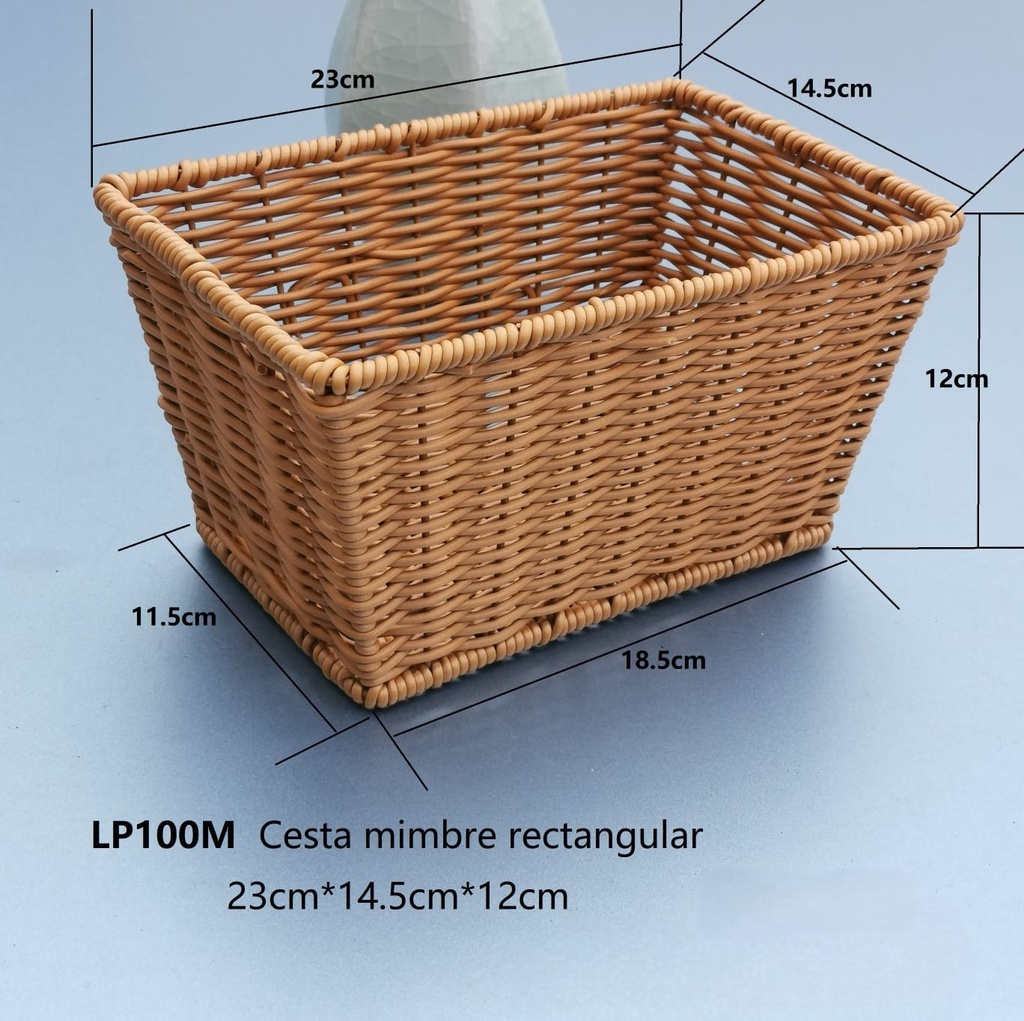CESTA MIMBRE RECTANGULAR 23X14.5X12CM