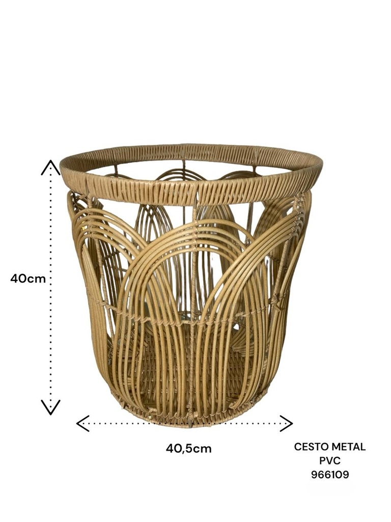 CESTO METAL PVC BA1940  40.5X40CM