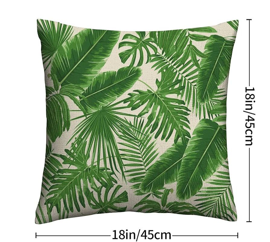 COJIN DE LINO HOJAS DE PALMERA 45X45CM