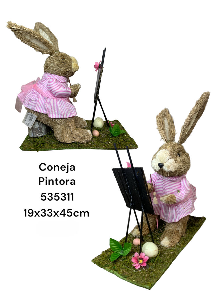 CONEJA DE PAJA PINTORA 45CM
