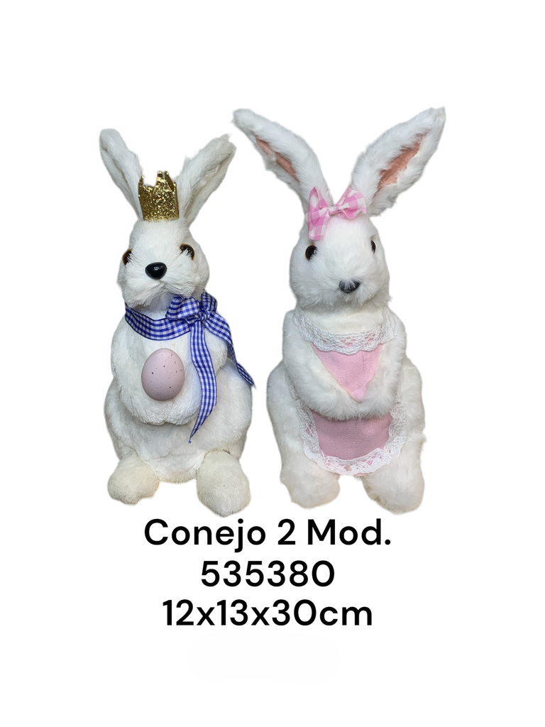 CONEJO/A BLANCO DE PAJA 30CM