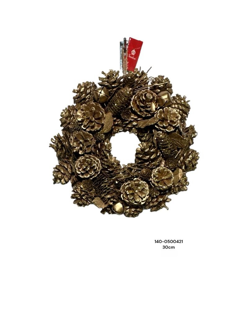 CORONA BELLOTA DORADA 30X30X8CM