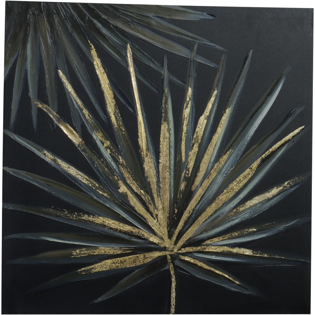 CUADRO HOJA DE PALMA 50X50CM