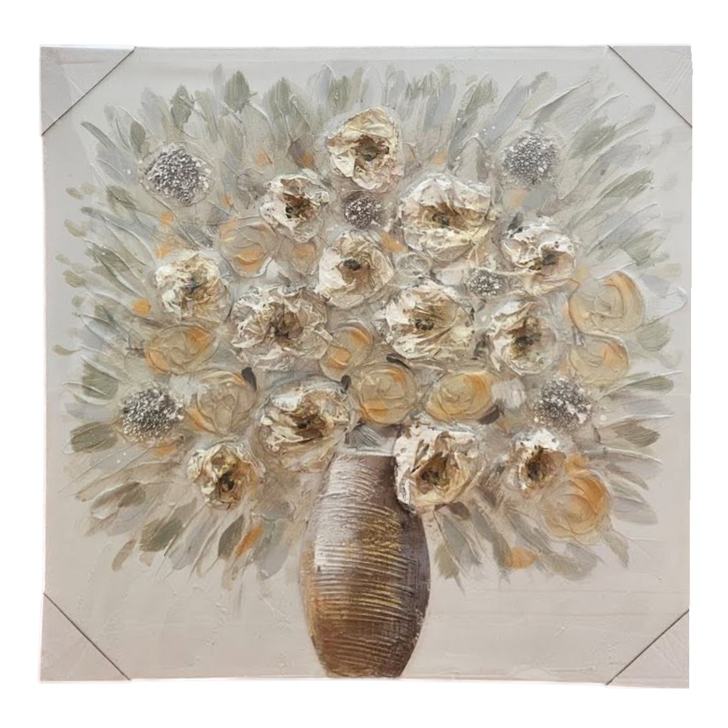 CUADRO AL OLEO  BODEGON 80X80CM