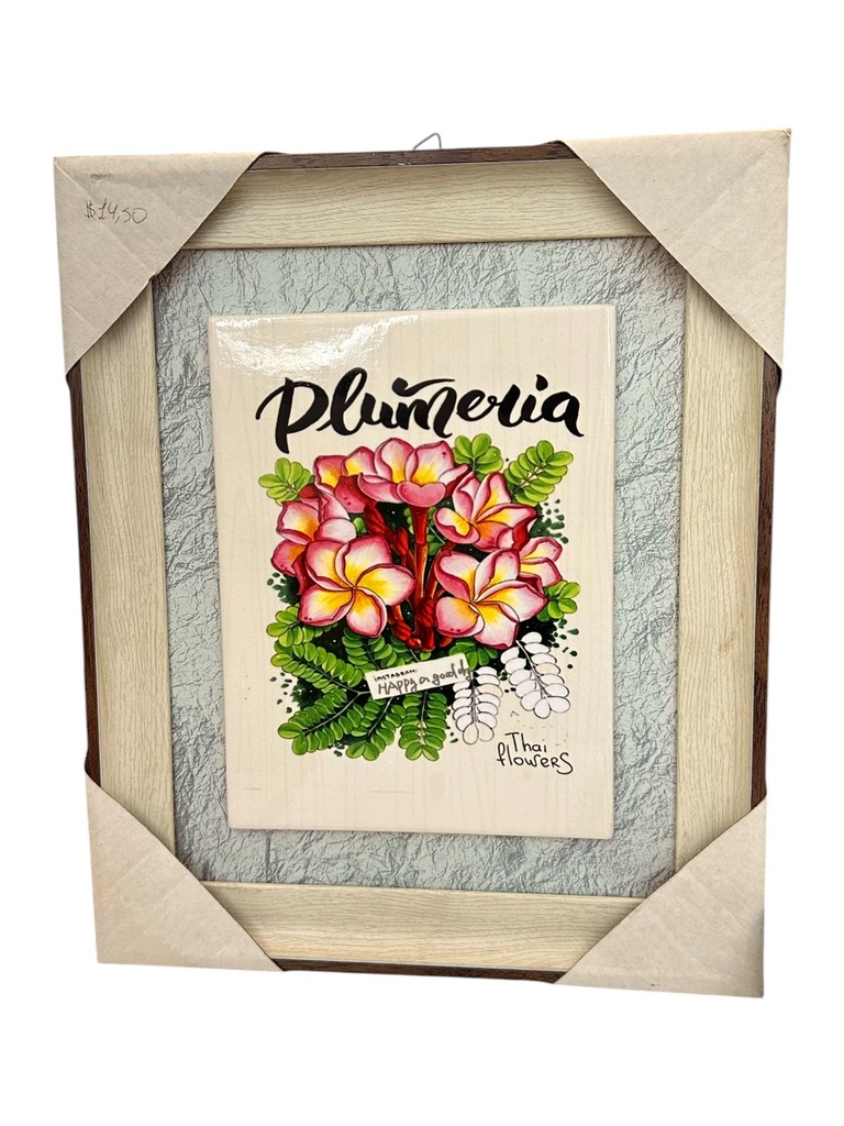 CUADRO CERAMICA "PLUMERIA" 26X33CM