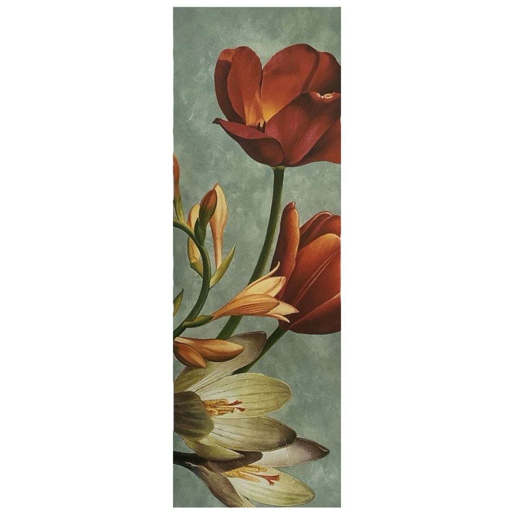 CUADRO FLOR ROJA 40X130CM