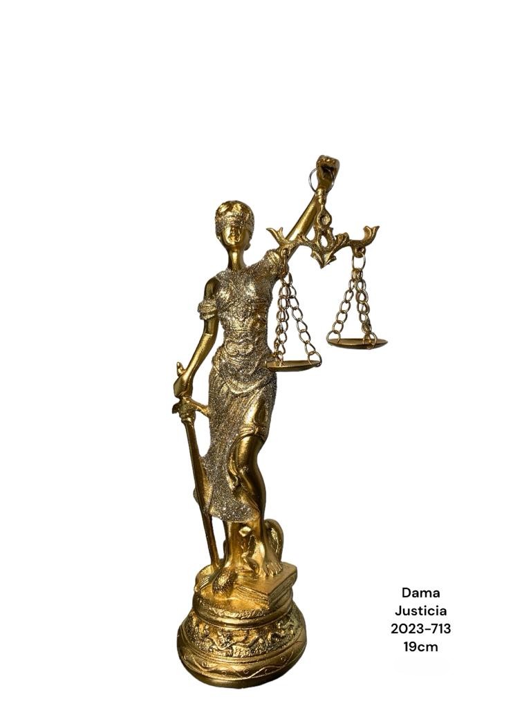 DAMA DE LA JUSTICIA DORADA 19CM