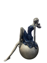 DAMA DECORATIVA AZUL/PLATA 22X20CM