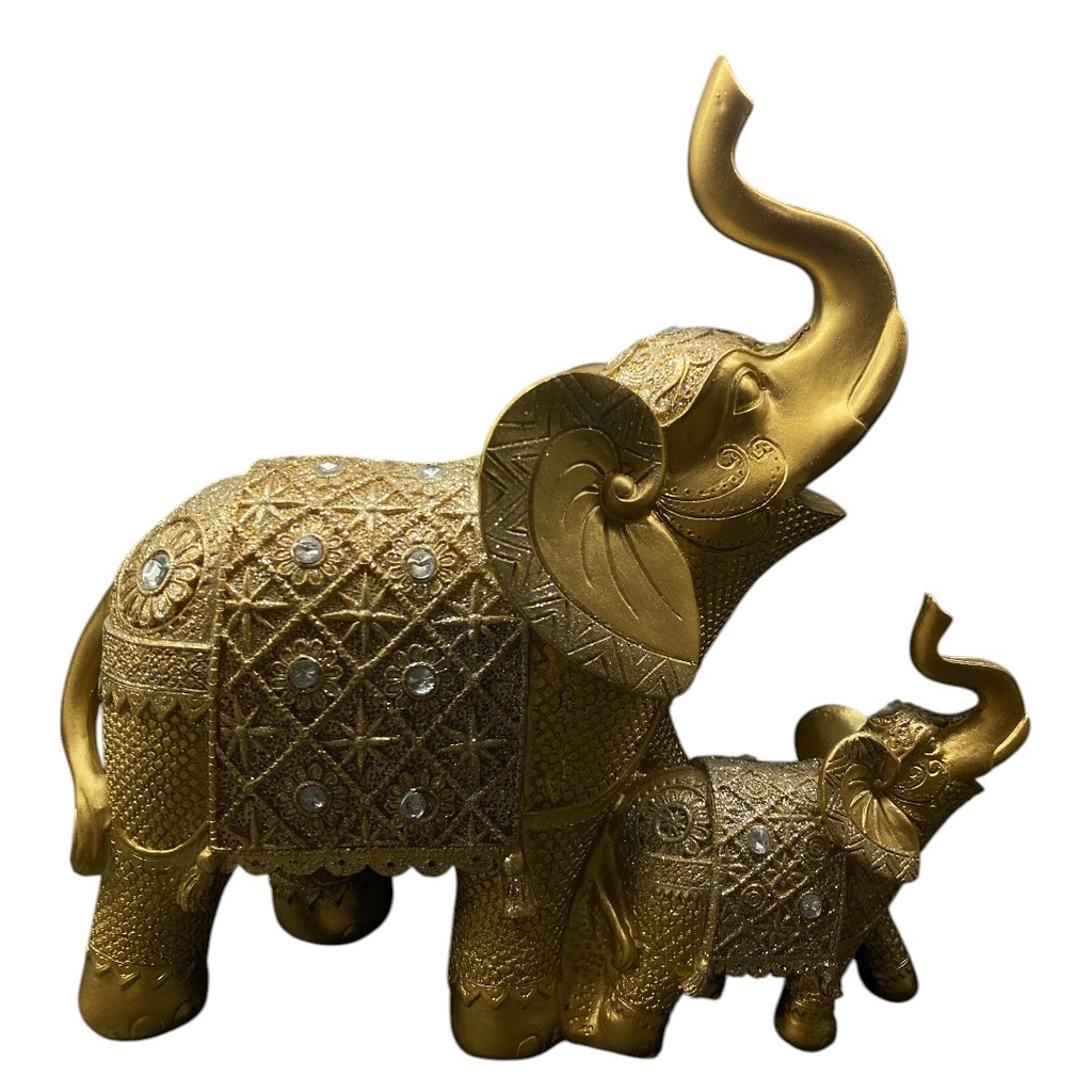 ELEFANTE C/CRIA  POLIRESINA MUTU 23*22.5 CM