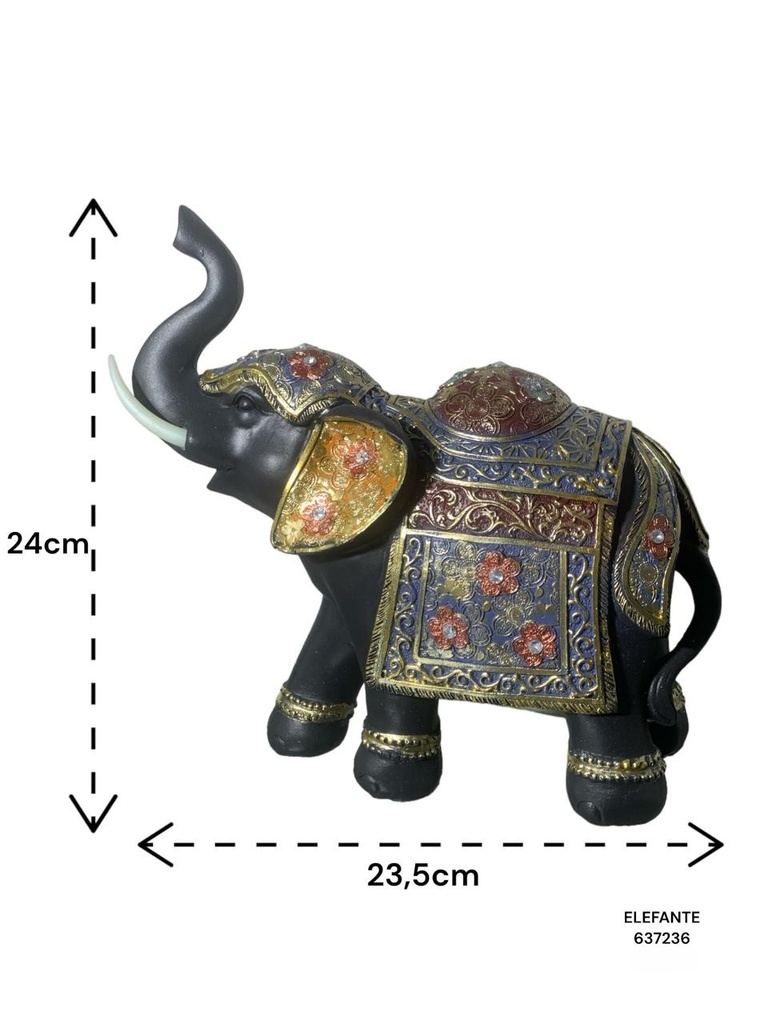 ELEFANTE DECOR. POLIRESINA ES22902 23.5X10X24CM