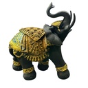Elefante negro poliresina, 17x15cm