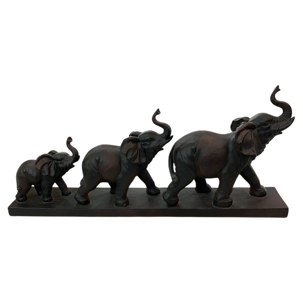 ELEFANTES DECORATIVOS NEGROS 47X21CM