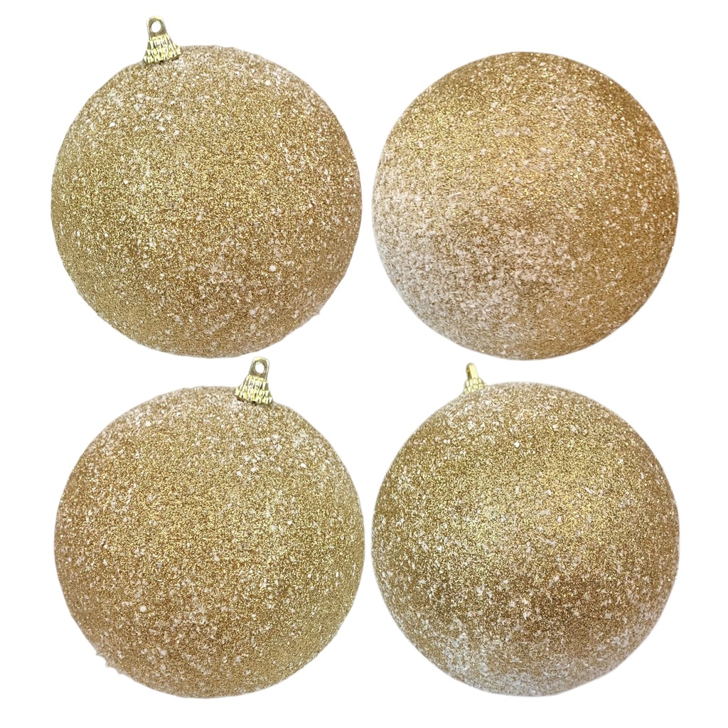 ESFERA NAVIDEÑA DORADO NEVADO SETX4 10CM