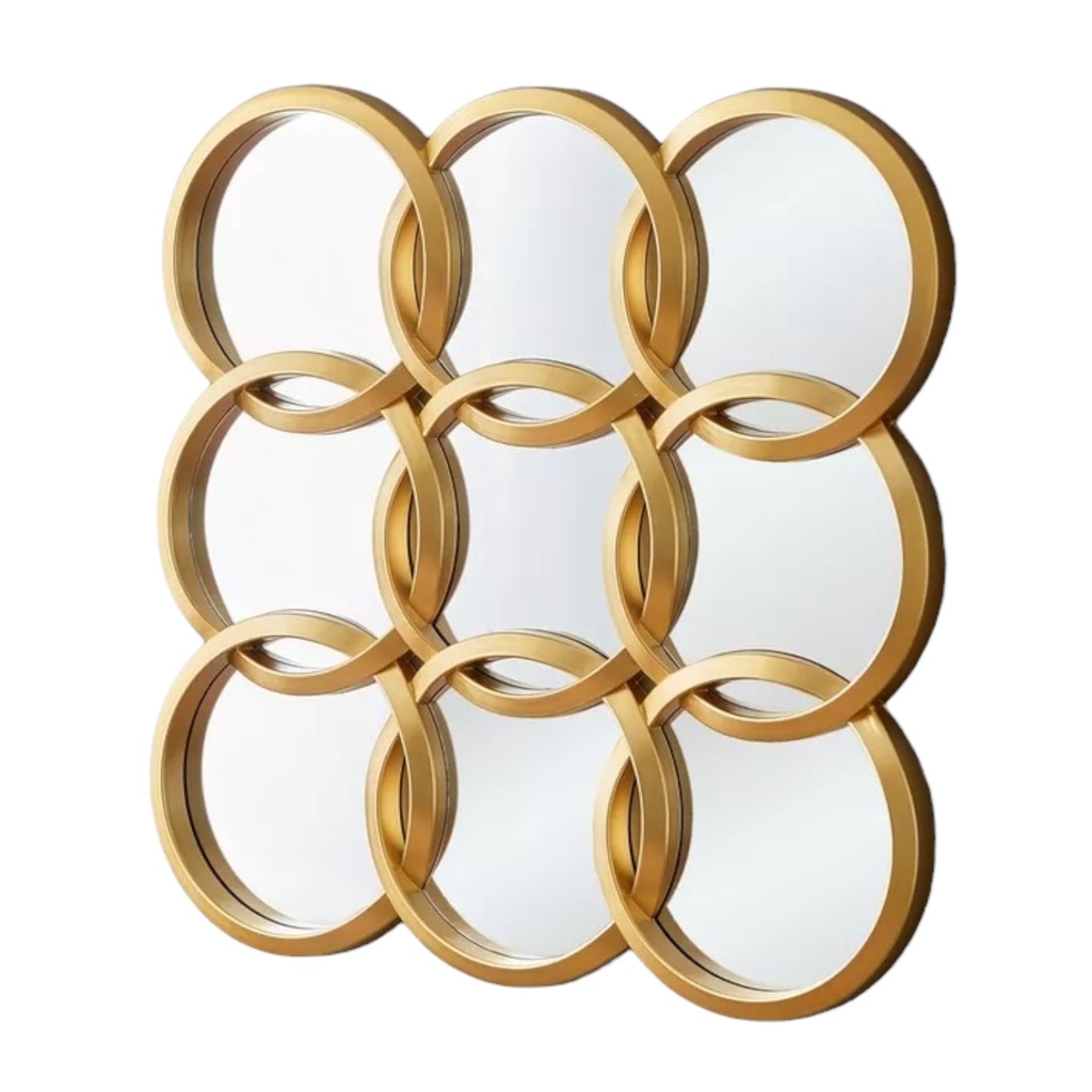 ESPEJO DE PARED CUADRADO DORADO REF:ES21447-45X45CM