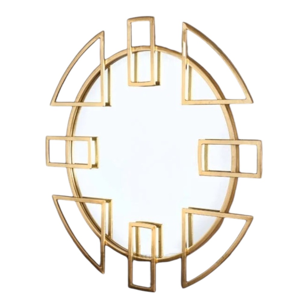 ESPEJO REDONDO DORADO DE HIERRO 82X82CM