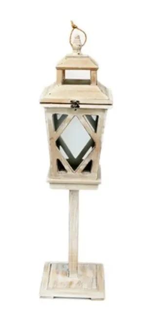 FAROL PEDESTAL DE MADERA 73X18CM.