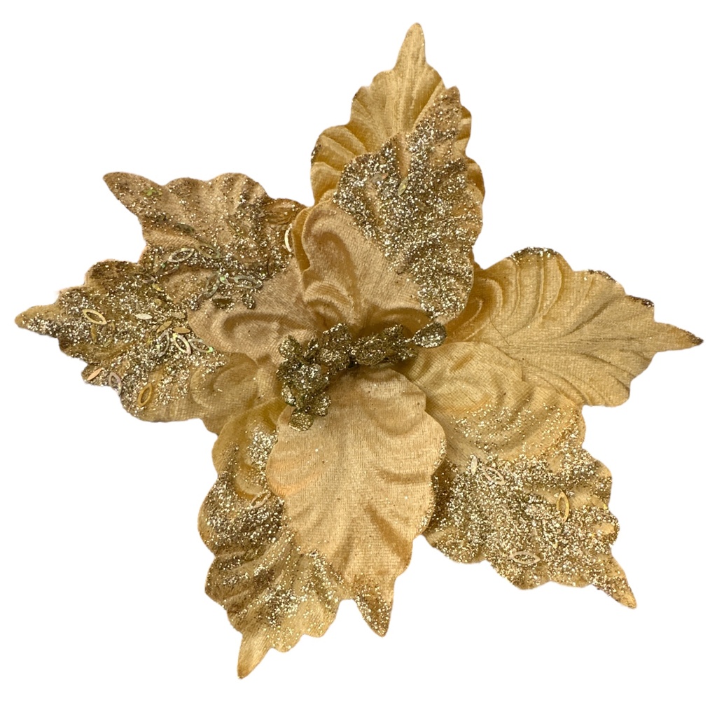 FLOR NAVIDEÑA DORADO 22CM