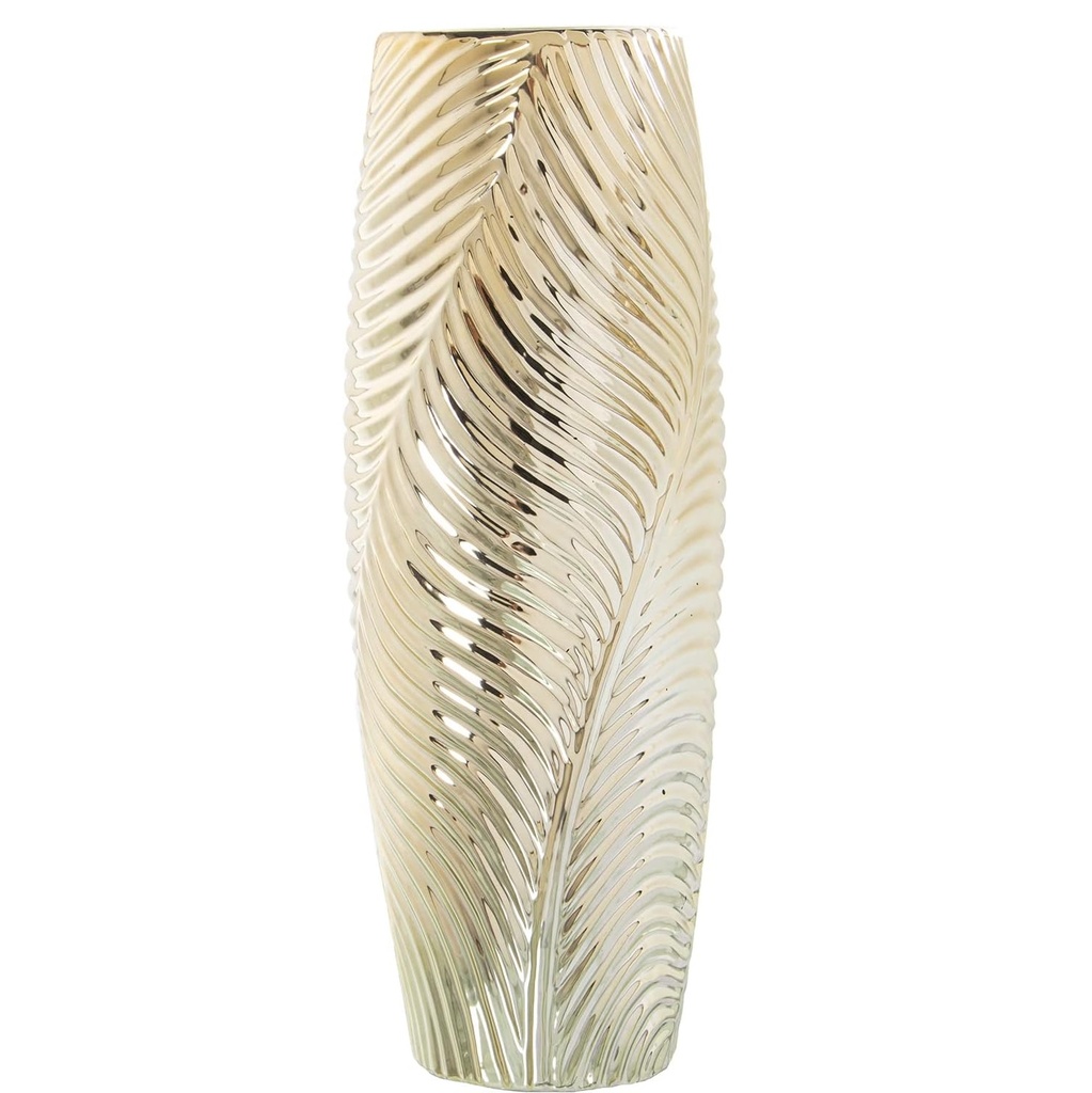 FLORERO PORCELANA DORADO CROMADO CONCEPTS 15X15X40CM