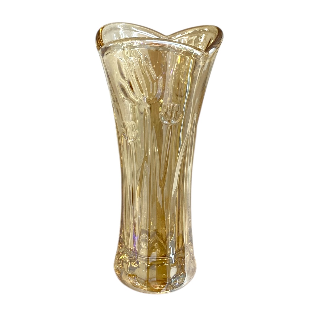 FLORERO DE CRISTAL ÁMBAR 8X17.5CM