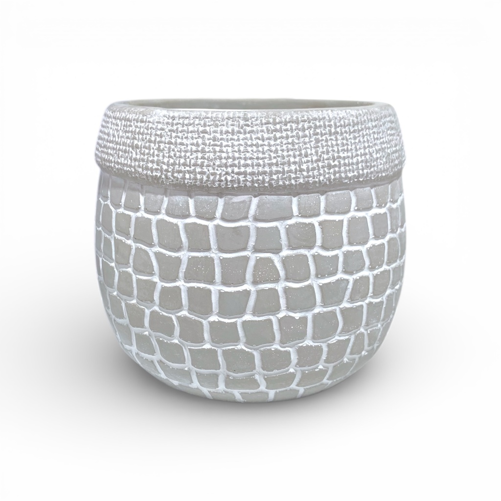 MACETA PLOMA CUADROS VINTAGE PEQUEÑA 10X9CM