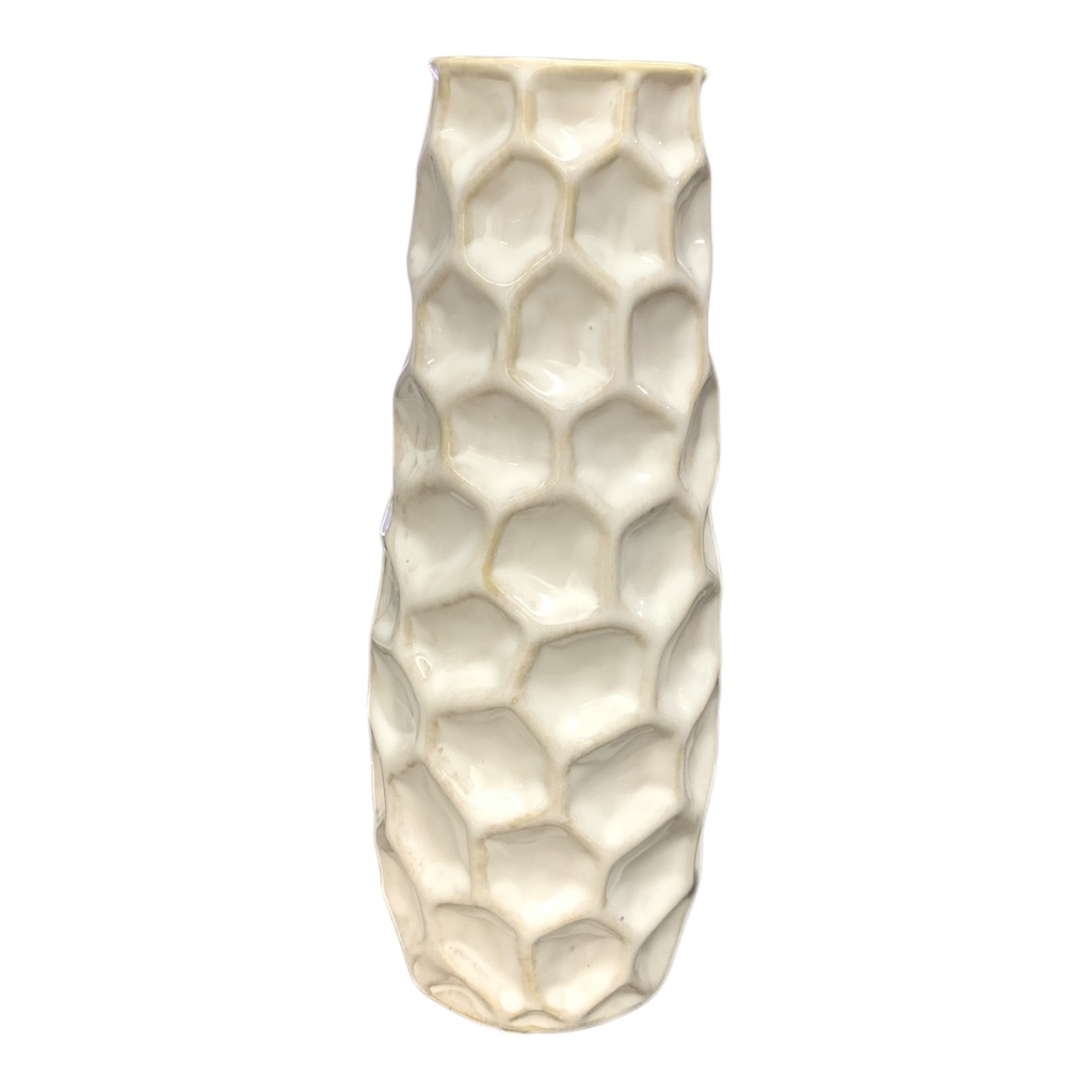 FLORERO CERAMICA IRIS CREMA 23CM