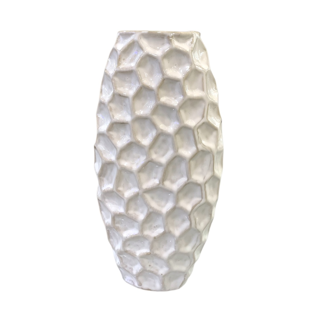 FLORERO CERAMICA IRIS CREMA 31.5CM