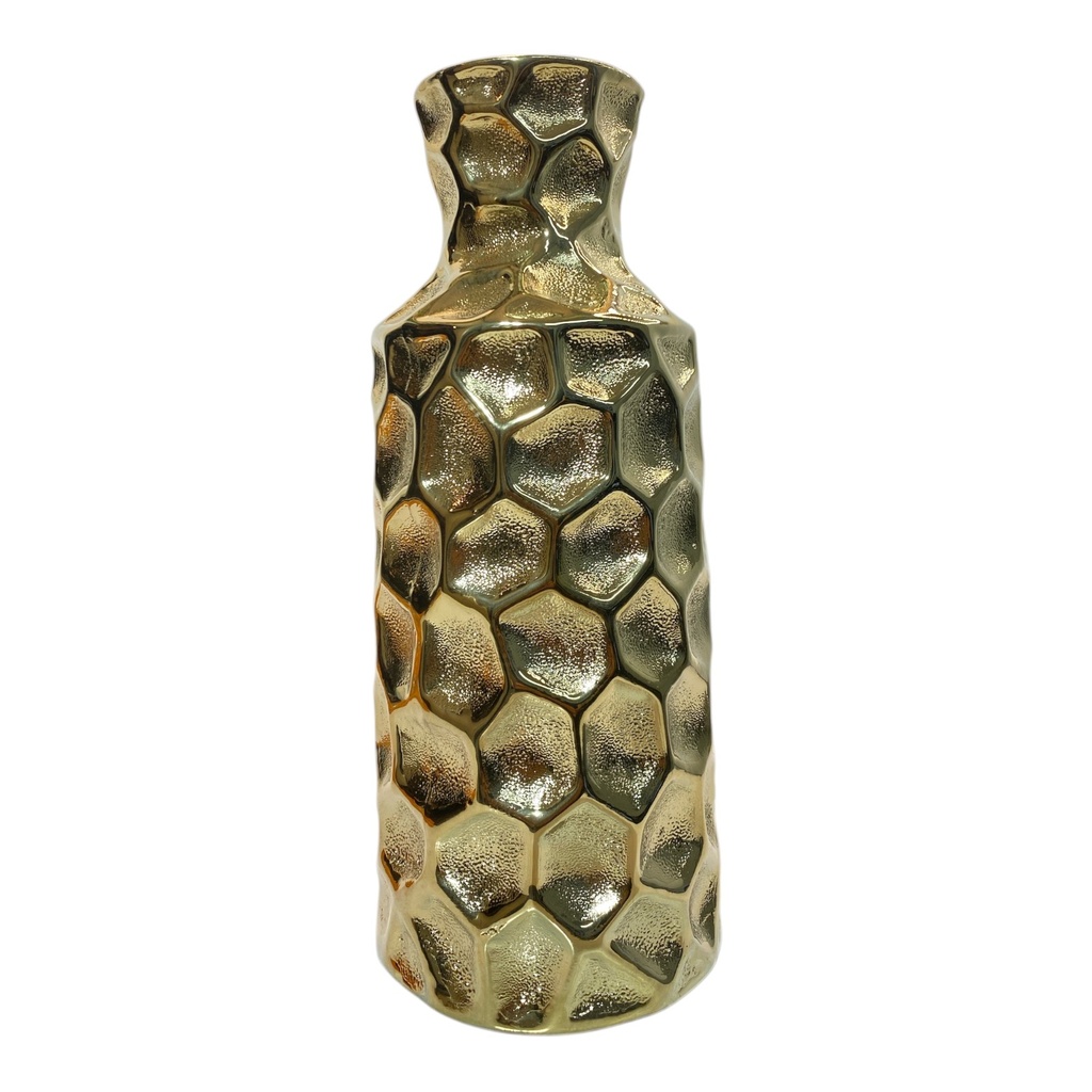 FLORERO CERAMICA IRIS DORADO 25CM