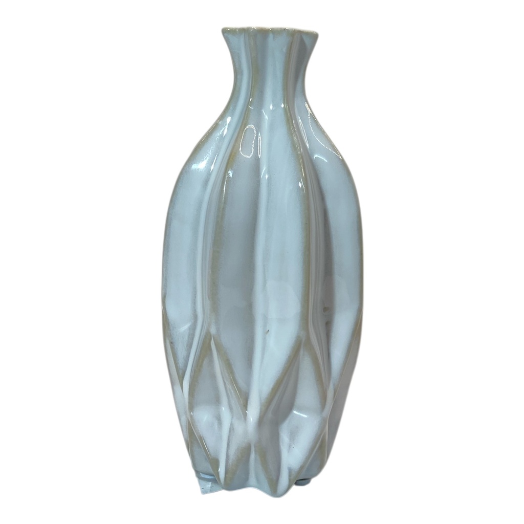 FLORERO CERAMICA MARA CREMA 17CM