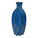 FLORERO DE CERAMICA AZUL MARINO 17CM