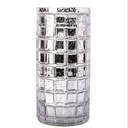 FLORERO CILINDRO VIDRIO SILVER MERCURY 26X13CM