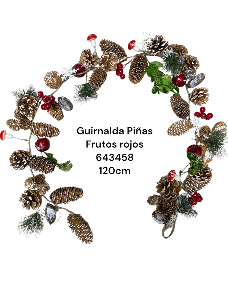 GUIRNALDA PIÑAS COPO/HONGO 120CM