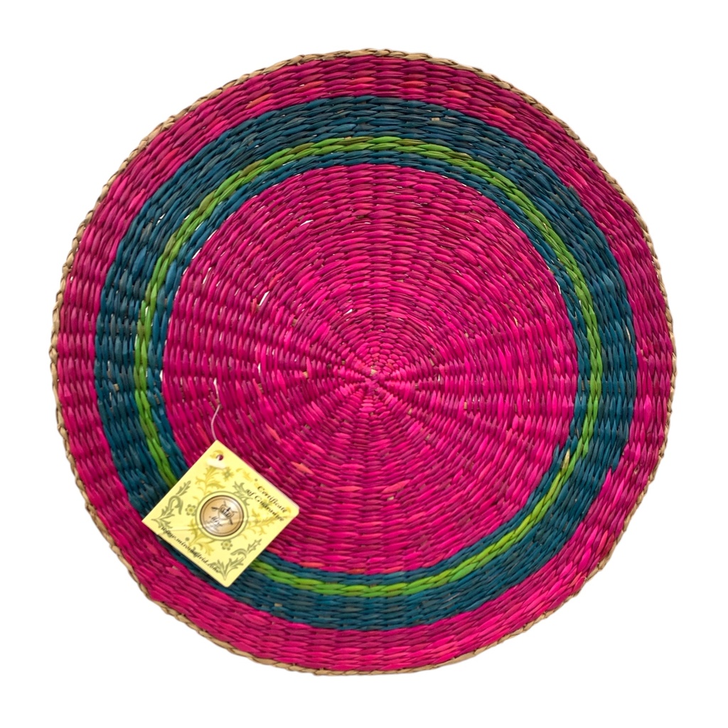 INDIVIDUAL TEJIDO PAJA TOQUILLA FUCSIA 30CM 