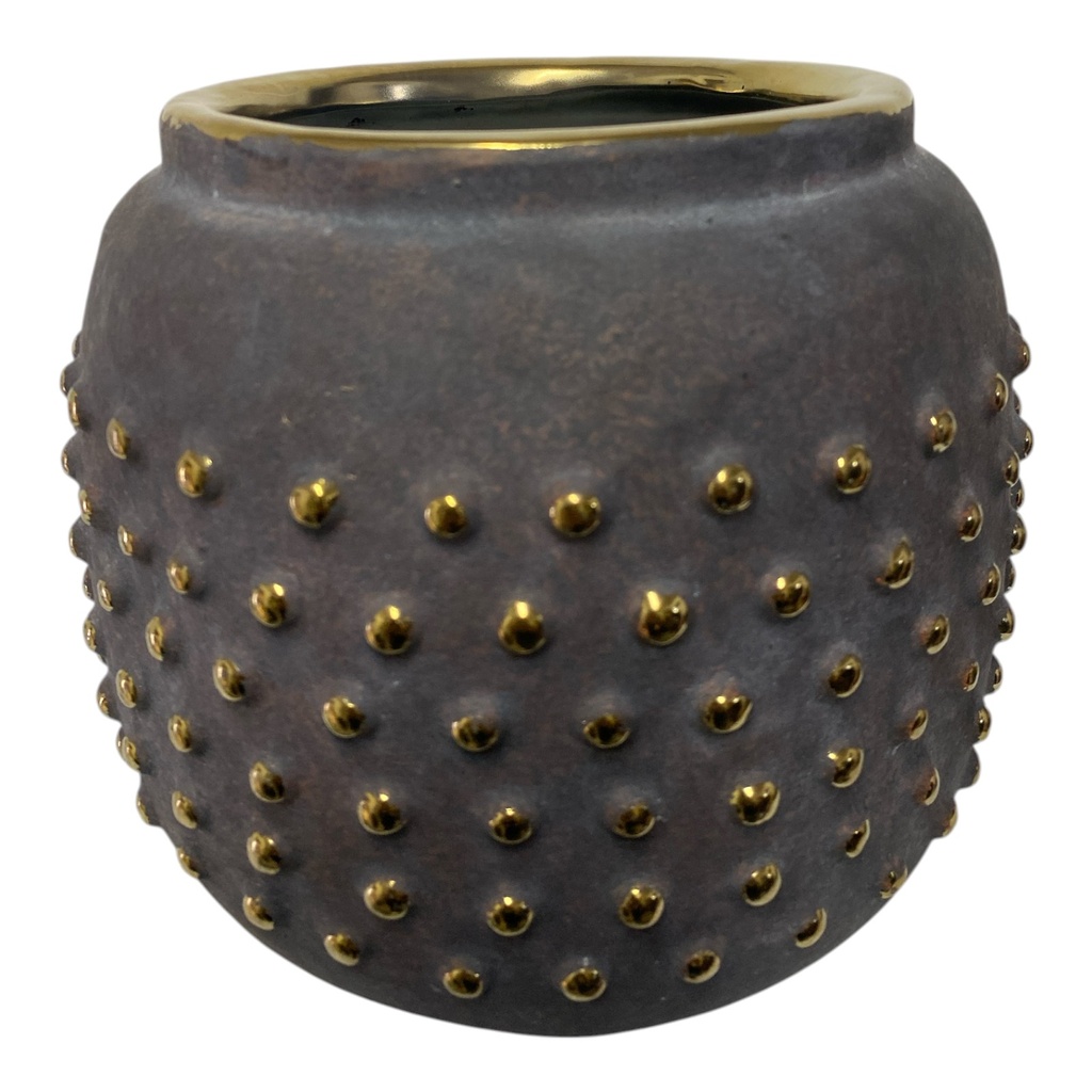 JARRON PUNTOS DORADOS16X20CM