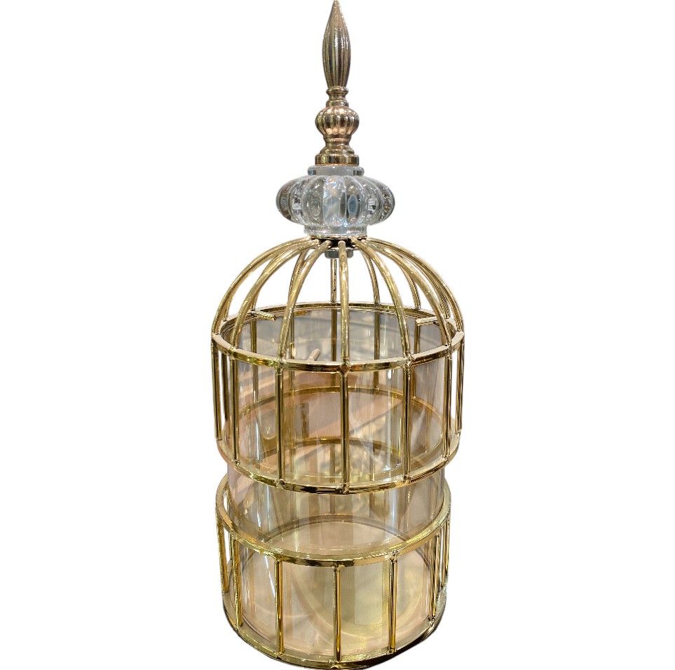 CANDELABRO JAULA DECORATIVA METAL SAN-126