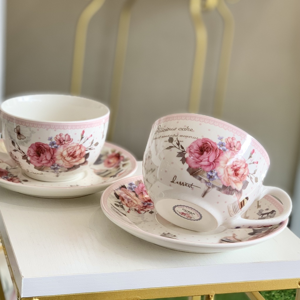 JGO DE TAZA Y PLATO DE PORCELANA 4PZAS