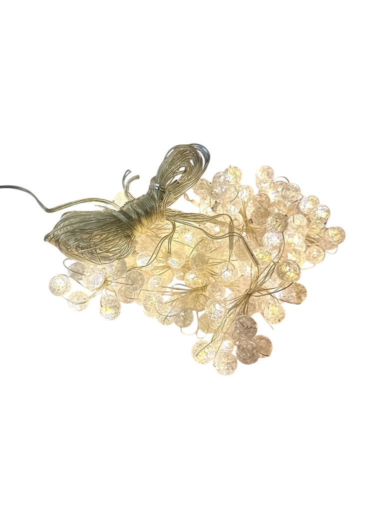 LUZ CASCADA LED BOLITAS D/CONECTOR 10LINEAS CALIDA