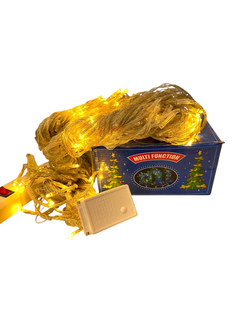 LUZ CORTINA 3M 320LED DOBLE CONECTOR CÁLIDA