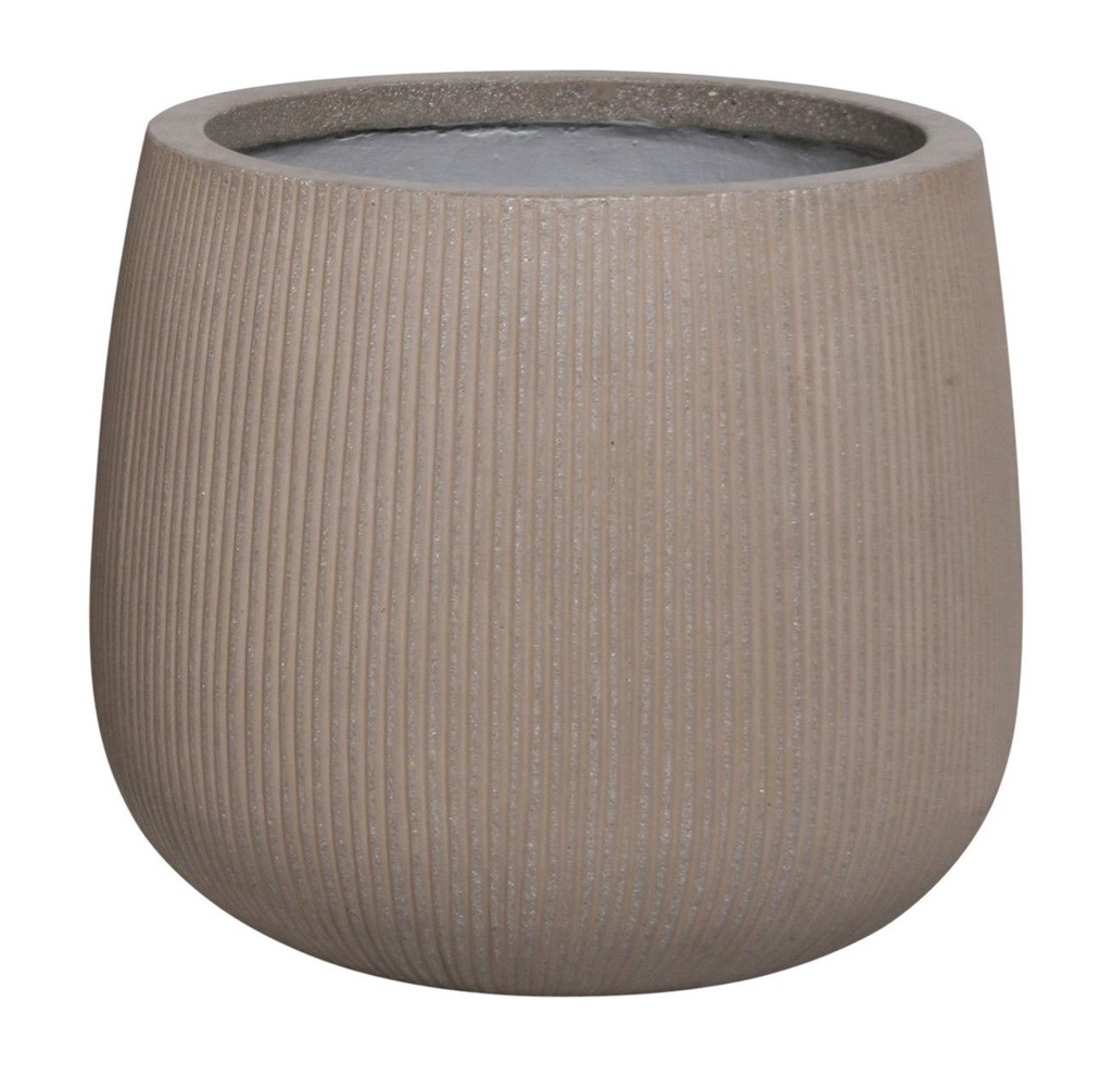 MACETERO BRUSHED DE FIBRE DE ARCILLA TAUPE TEXTURIZADO L50XA50XH36CM