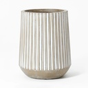 MACETERO CORDELIA II DE FIBRA MINERAL GRIS/BLANCO 43.5X56CM