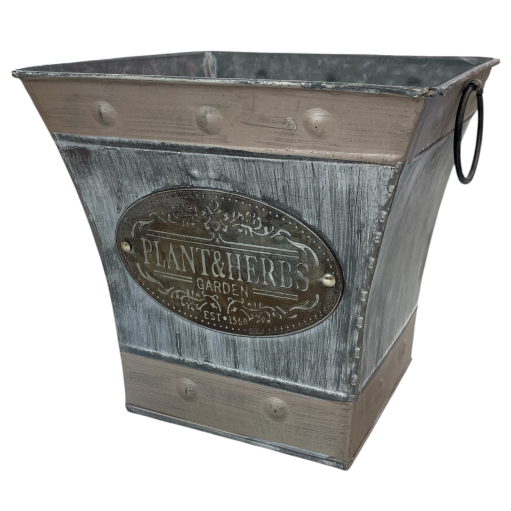 MACETERO DE LATA GRANDE 24X21.5X16CM.