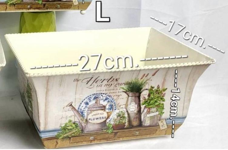MACETERO METALICO RECTANGULAR "THE HERBS IN MY GARDEN"