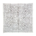 MANTEL NAVIDEÑO BLANCO PONSETIAS GRIS 85X85CM