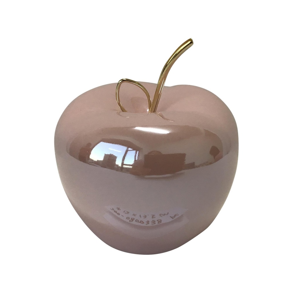 MANZANA DECOR SANTINI ROSADO/DORADO 14 X 12CM