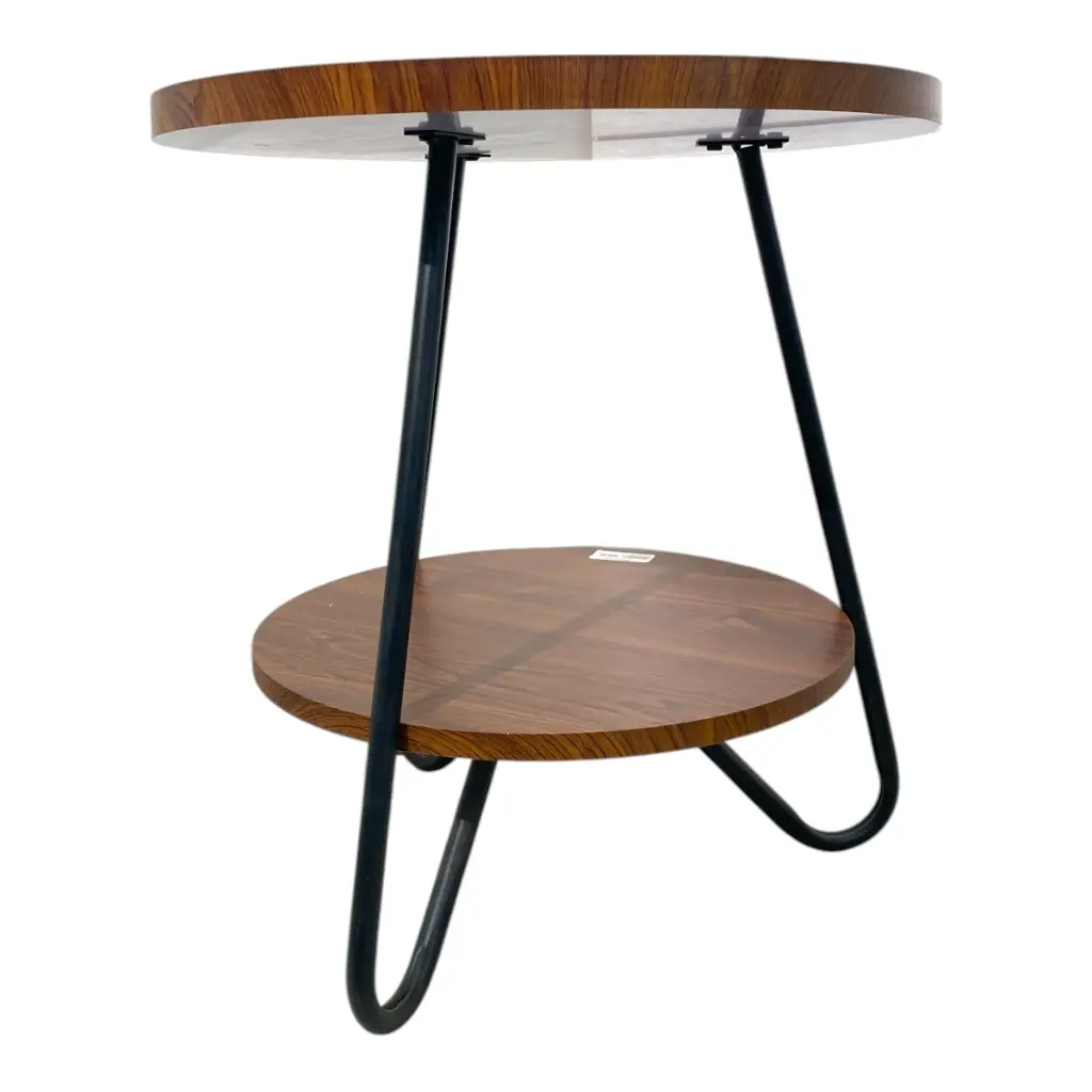 MESA METAL/MADERADO 2 PISOS ESTRUCTURA METALICA 50X48CM